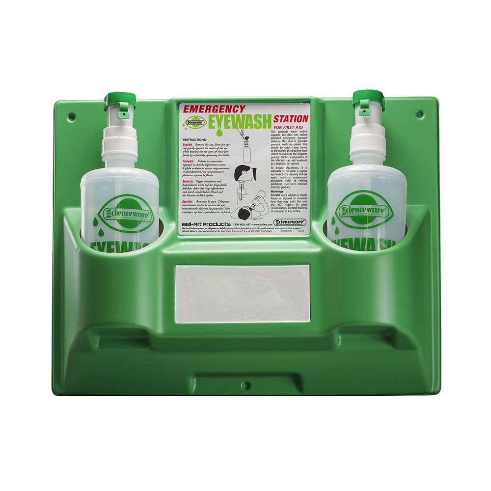 Bel Art Emergency Eye Wash Safety Station 2 Bottles 1000ML Lab 